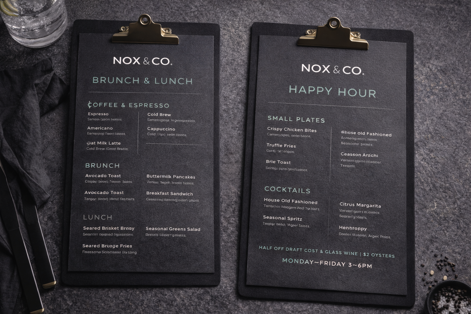 Nox menu design